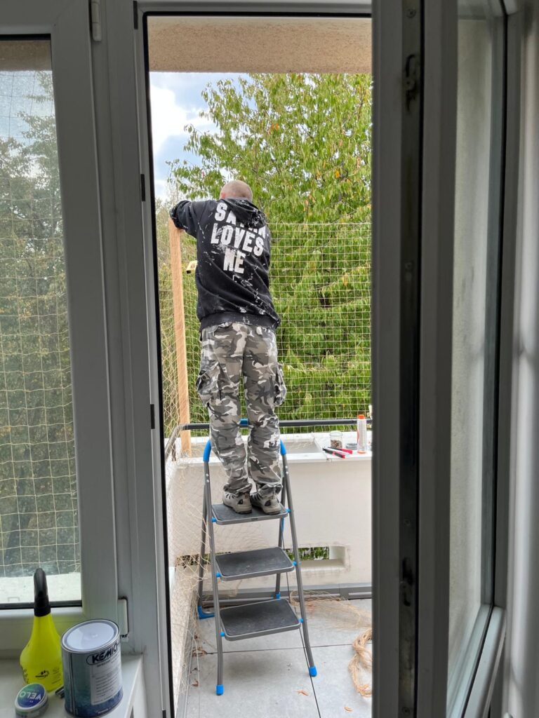 Kocie siatki Warszawa – profesjonalny montaż zabezpieczeń balkonów dla kotów